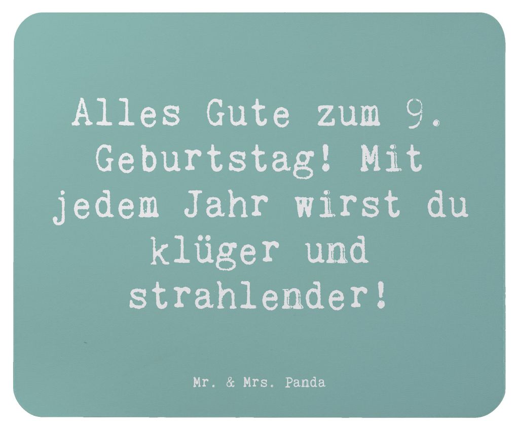 Mr. & Mrs. Panda Mousepad Spruch 9. Geburtstag Wünsche - Meeresbrise - Geschenk, Kindergeburtstagsparty, Mauspad, Geburtstagswünsche, Kindergebur...