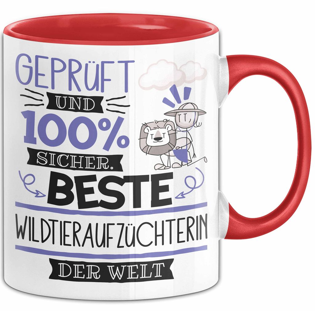Beste Wildtieraufzüchterin Der Welt Tasse Geschenk für Eine Wildtieraufzüchterin Und Sicher Geschenkidee Geburtstag Weihnachten (Rot)