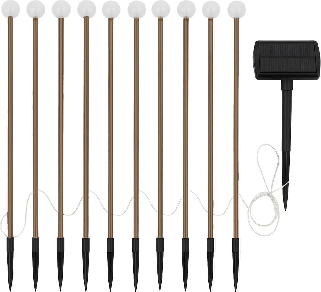 Set Mit 10 Solar Erdspießleuchten LOLLY h40cm