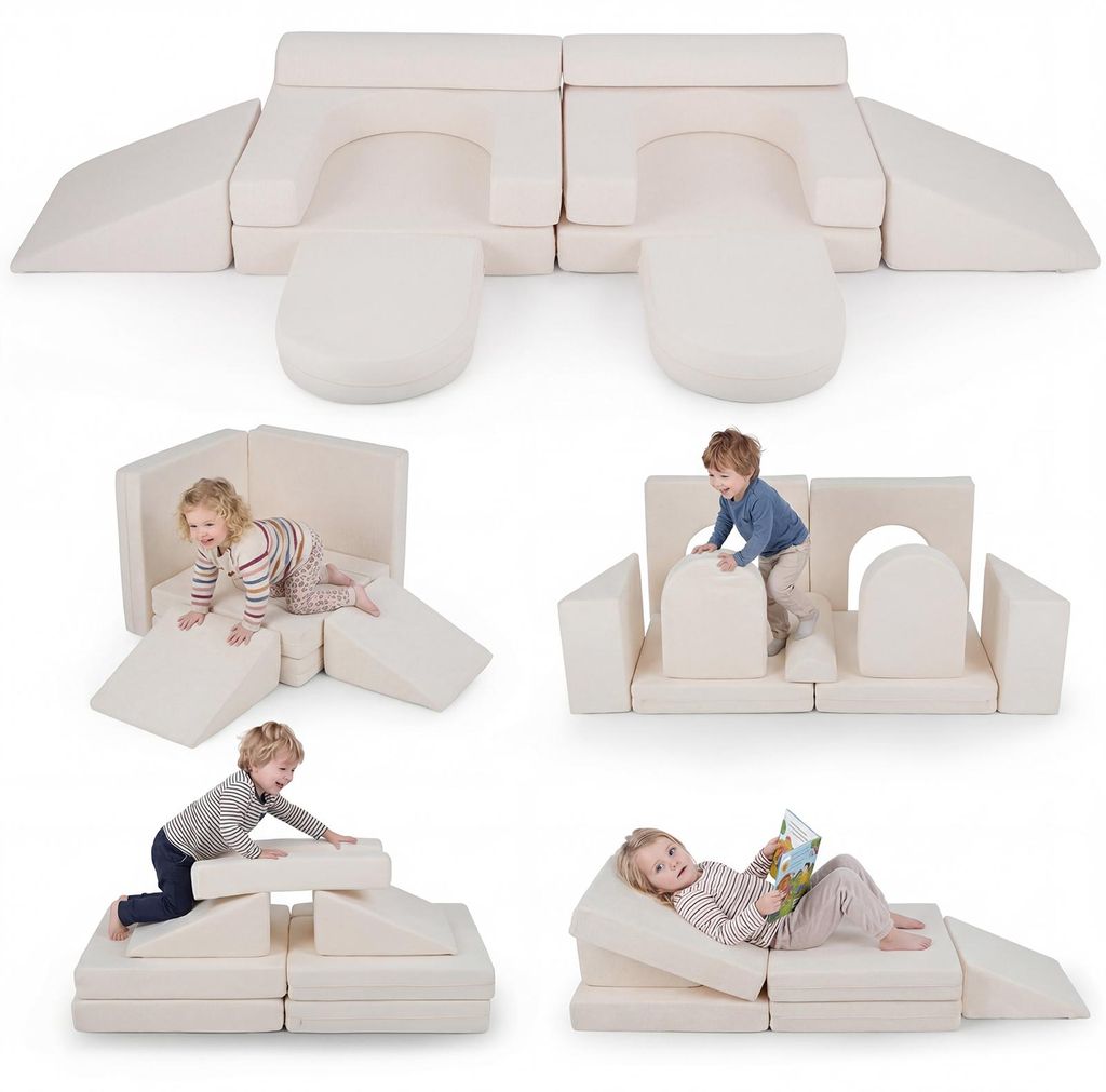 COSTWAY 10-częściowa modułowa sofa do zabawy z zdejmowaną i Zdjęcie produktu 