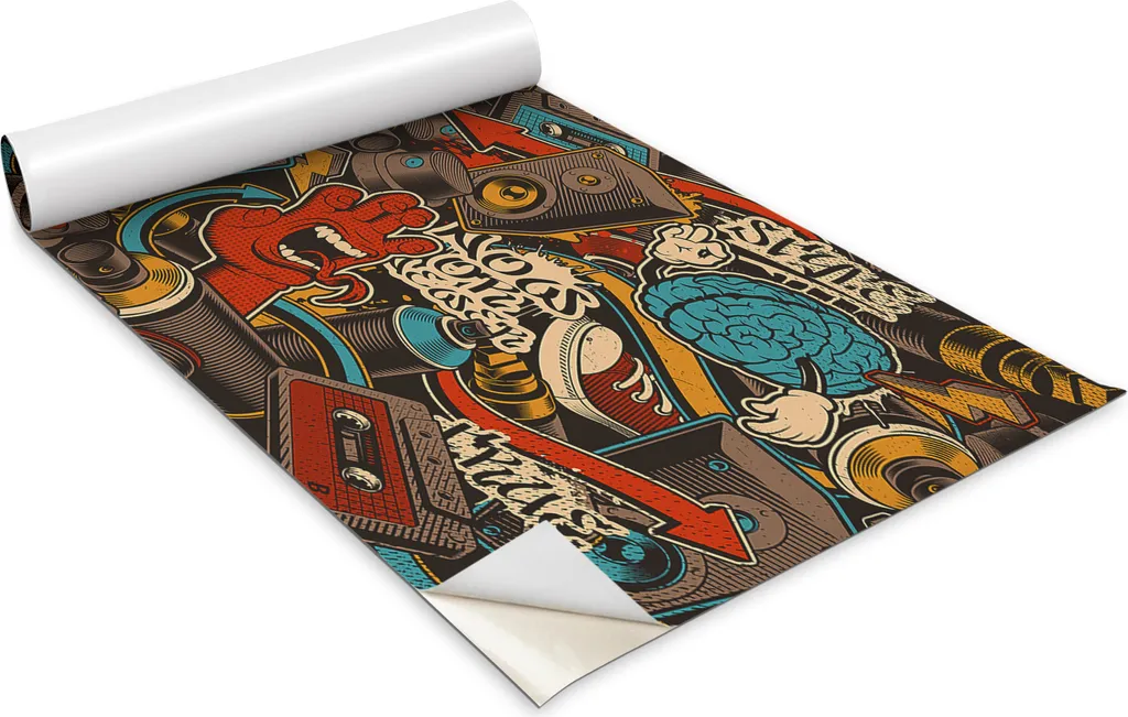 Carta Adesiva Mobili Decorativa Graffiti 100x50 - Vinile per Tavoli