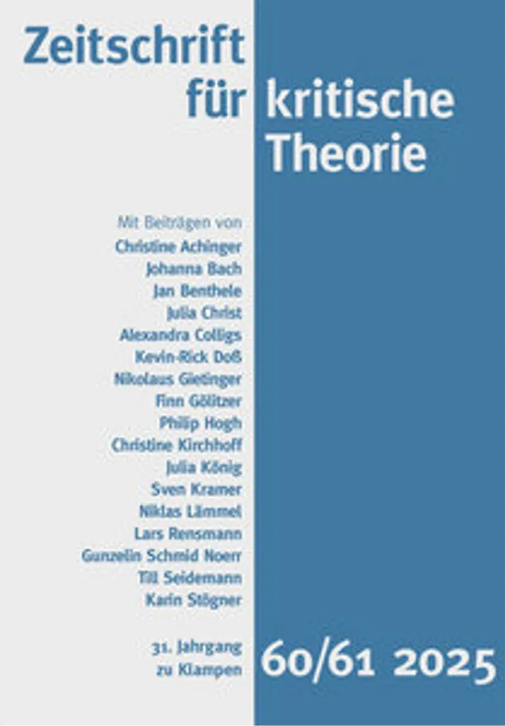 Zeitschrift für kritische Theorie Heft 60/61 2025 Revue Allemande