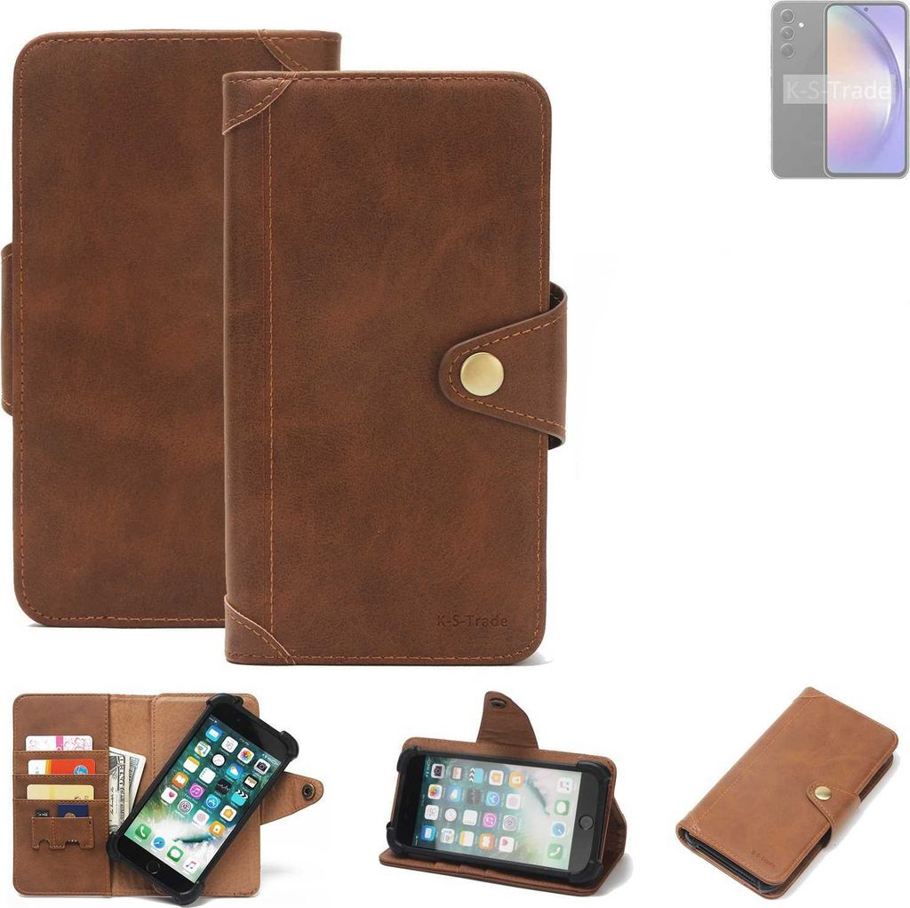 K-S-Trade Handyhülle kompatibel mit Samsung Galaxy A54 5G Schutz Hülle Walletcase Bookstyle Tasche Case Handytasche Wallet Flipcase Cover Polyure...