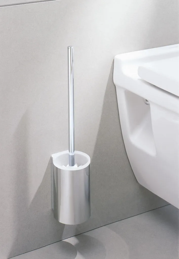 KEUCO PLAN Garniture de brosse pour WC, boîtier métallique, avec tête de brosse de rechange, 14972010100, 14972010100