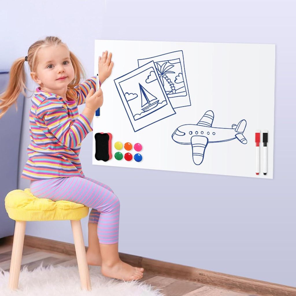 Magnetisches Selbstklebendes Whiteboard 90 x 40 cm - Abwaschbar für Büro und Schule