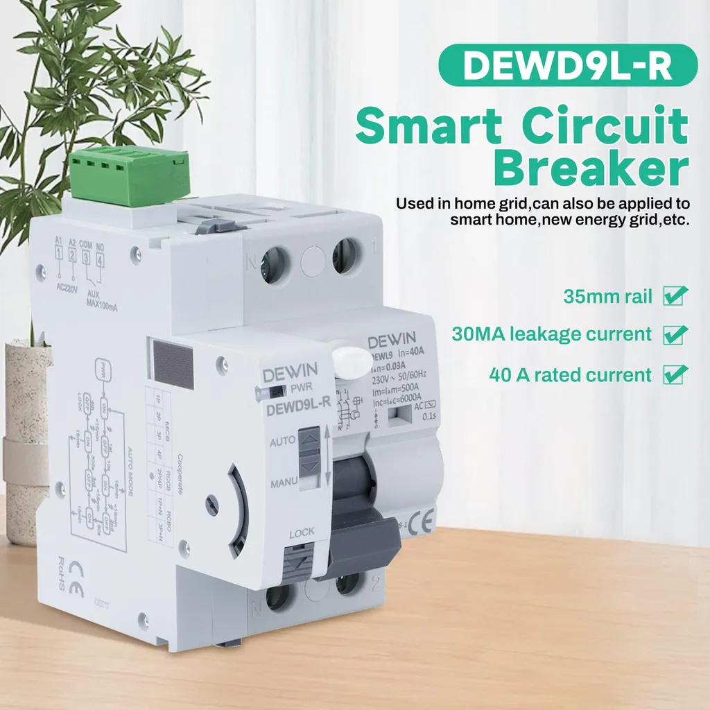 Protection Électrique Continue : Disjoncteur Auto-Réarmable 40A 30mA 2P - 9