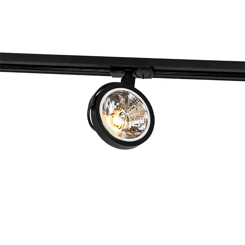 QAZQA - Modern 1-phasiger SchienenSpot I Spotlight I Deckenspot I Deckenstrahler I Strahler I Lampe I Leuchte schwarz - Iconic Go I Wohnzimmer I Sc...