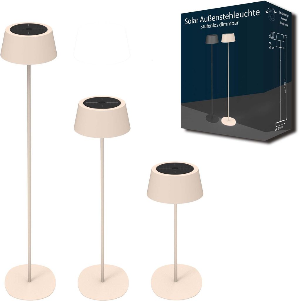 Lampadaire solaire à LED, intensité réglable, capteur Image du produit 