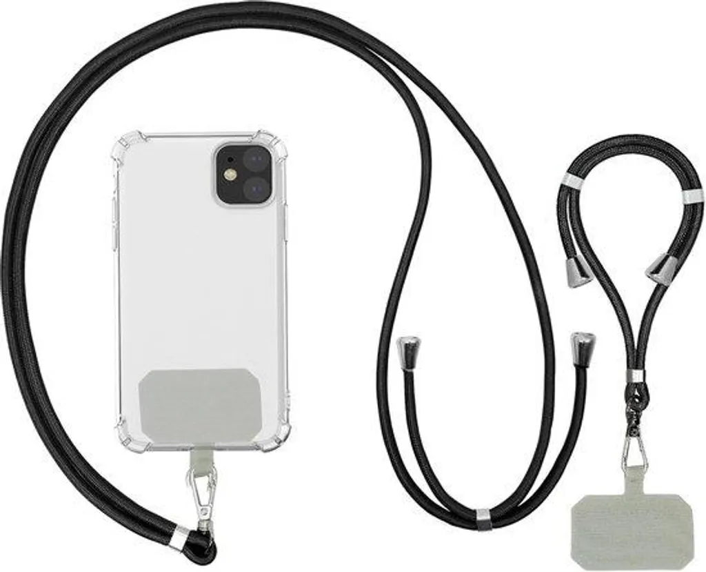 Lanière téléphone universelle noire : évitez les chutes et les oublis