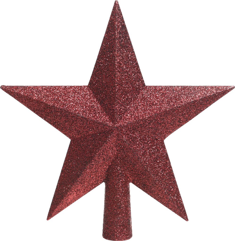 Christbaumspitze Stern mit Glitzer 19cm Kunststoff - Produktbild 