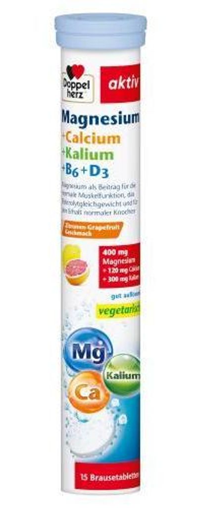 Doppelherz Magnesium+Calcium+Kalium Brausetabl. 15 St Produktbild 