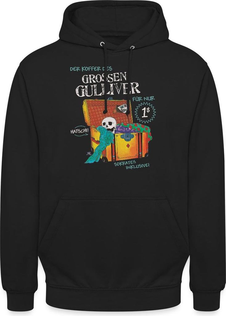 Spreadshirt Die Drei Fragezeichen Und Der Sprechende Totenkopf Uni Hoodie, L, Schwarz