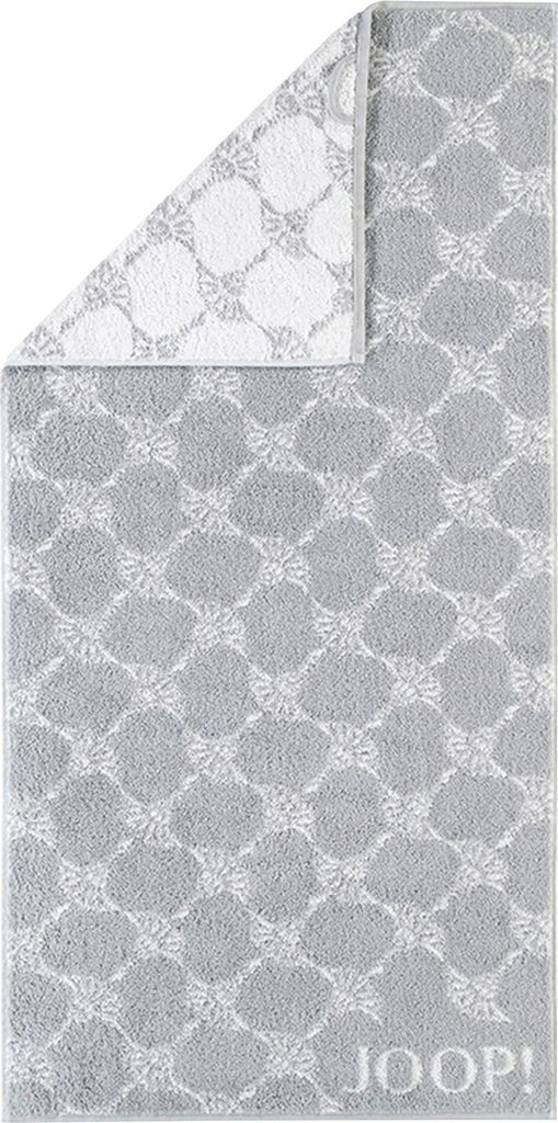 Handtuch - Hellgrau - Baumwolle - 50 x 100 cm - mit Kornblumenmuster