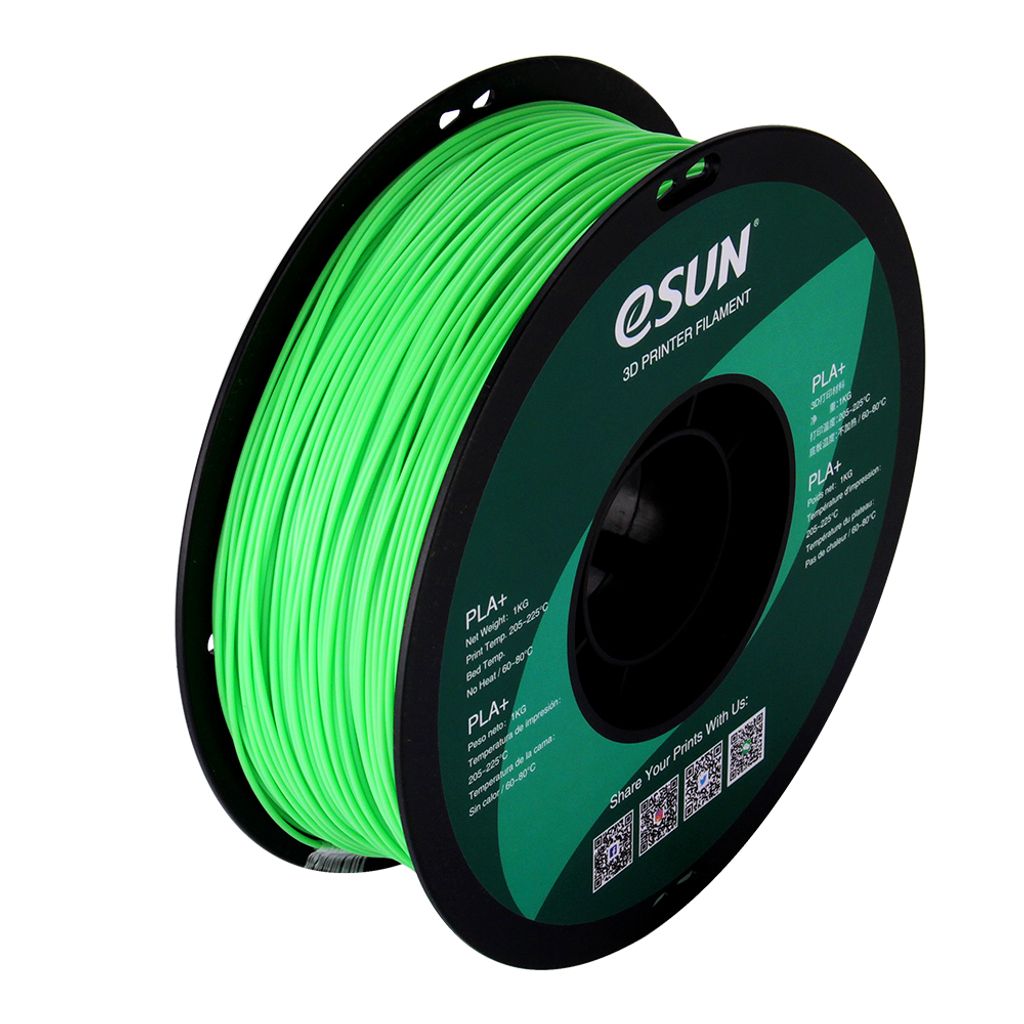 eSun PLA plus 1,75 mm signal grün / peak green 1 kg Rolle Produktbild 