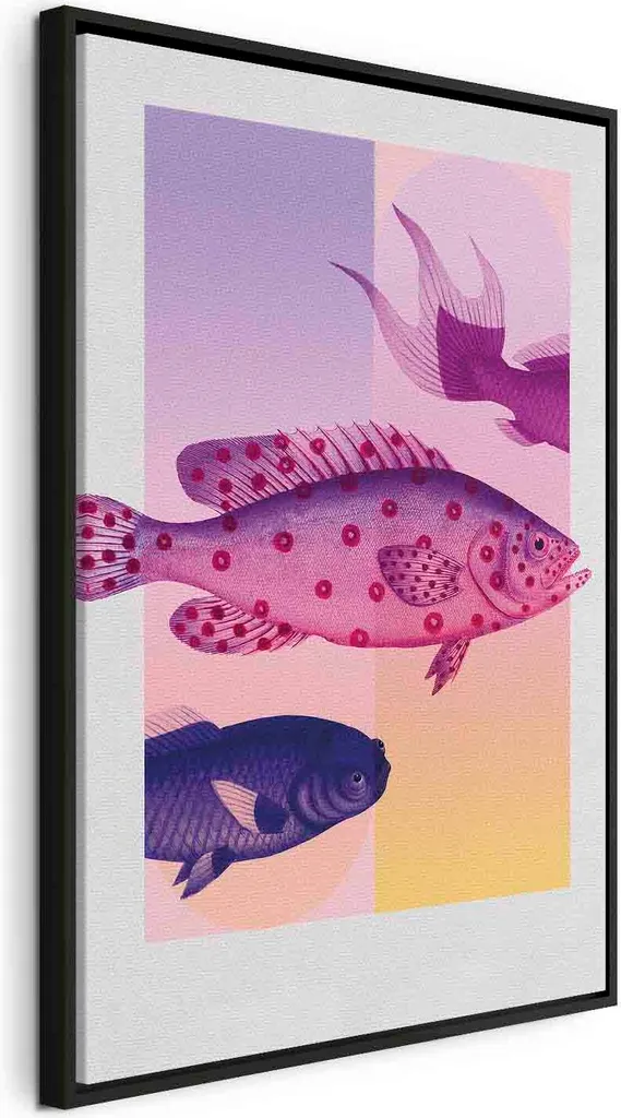 Arredo Astratto: Quadro Tela Pesce Stilizzato 40x60 Moderno