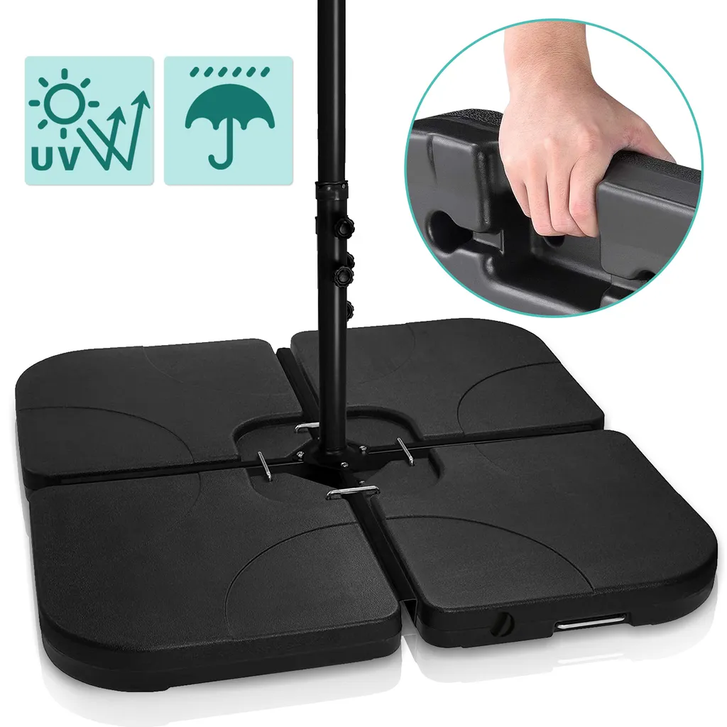 TolleTour Set 4 Pesi Ombrellone a Croce: Base Riempibile HDPE 80kg