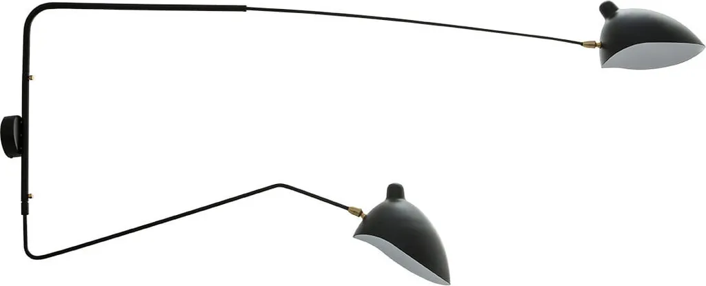 Applique DAVIS Italux métal 2 lampes noir/blanc IP20 - 69 cm