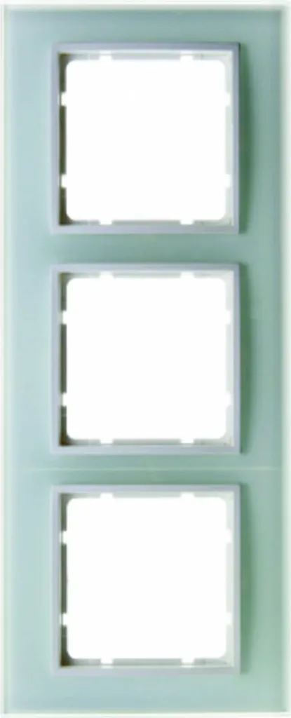 Berker B.7 Cadre 3 Postes Verre Blanc Polaire 10136909 - Finition Luxe