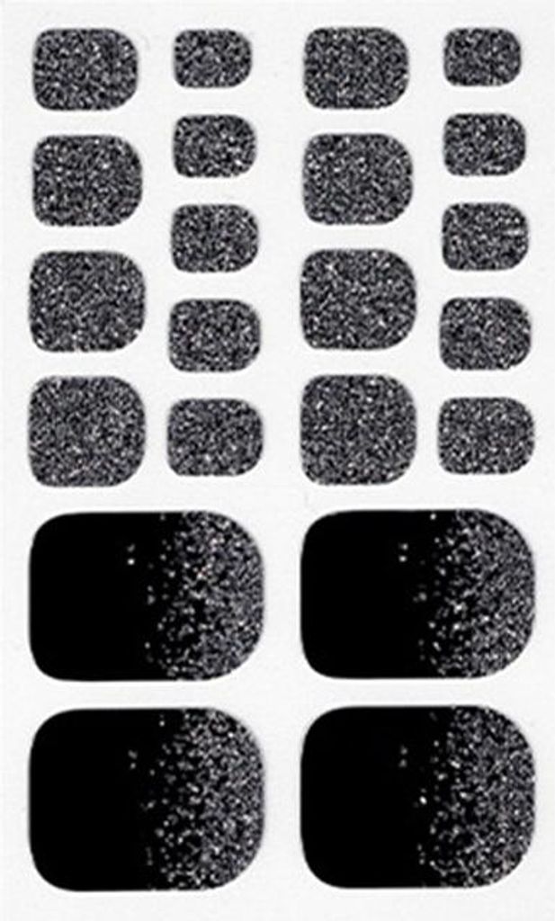 INF 10 Blatt Zehennagel Aufkleber Nagellack Streifen mit Nagelfeile Schwarz