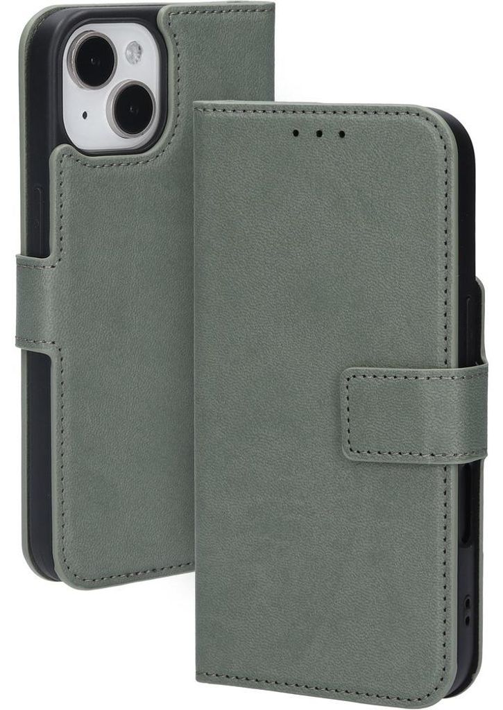 Mobiparts Classic Wallet iPhone 15 Hülle Klapphülle Geldbörse - Stone Green