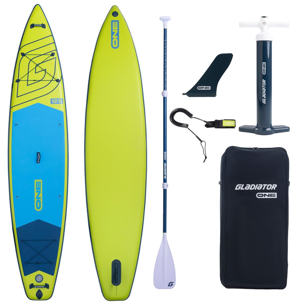 Gladiator ONE 12'6 SUP Board Touring Lime 2026 aufblasbar Komplettset