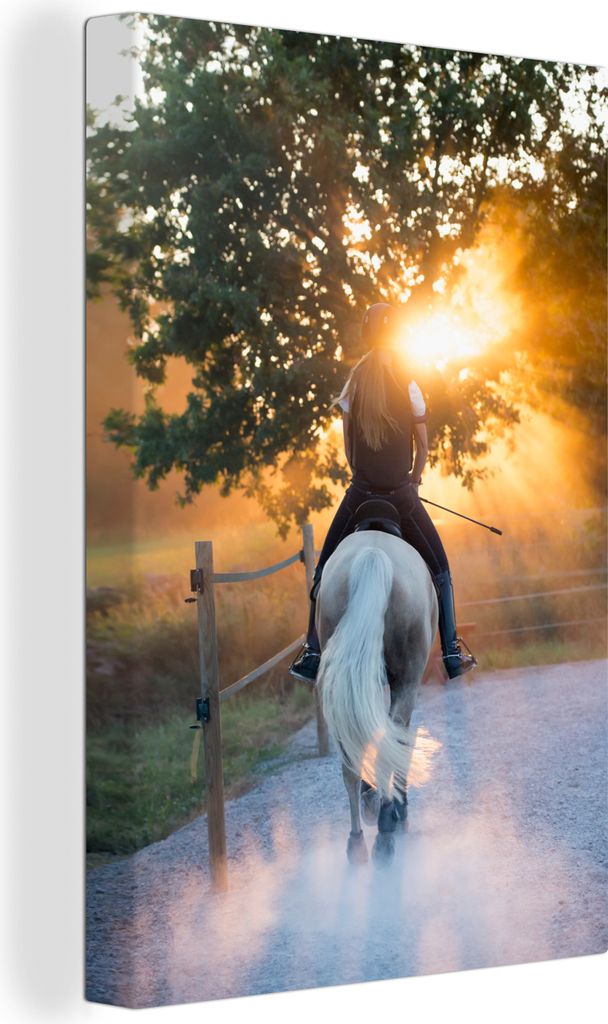 OneMillionCanvasses - Leinwandbilder - 90x140 cm, Pferd - Sonne - Sand, Wandbilder Kunstdruck Wanddekoration - Wandschmucke - Schlafzimmer