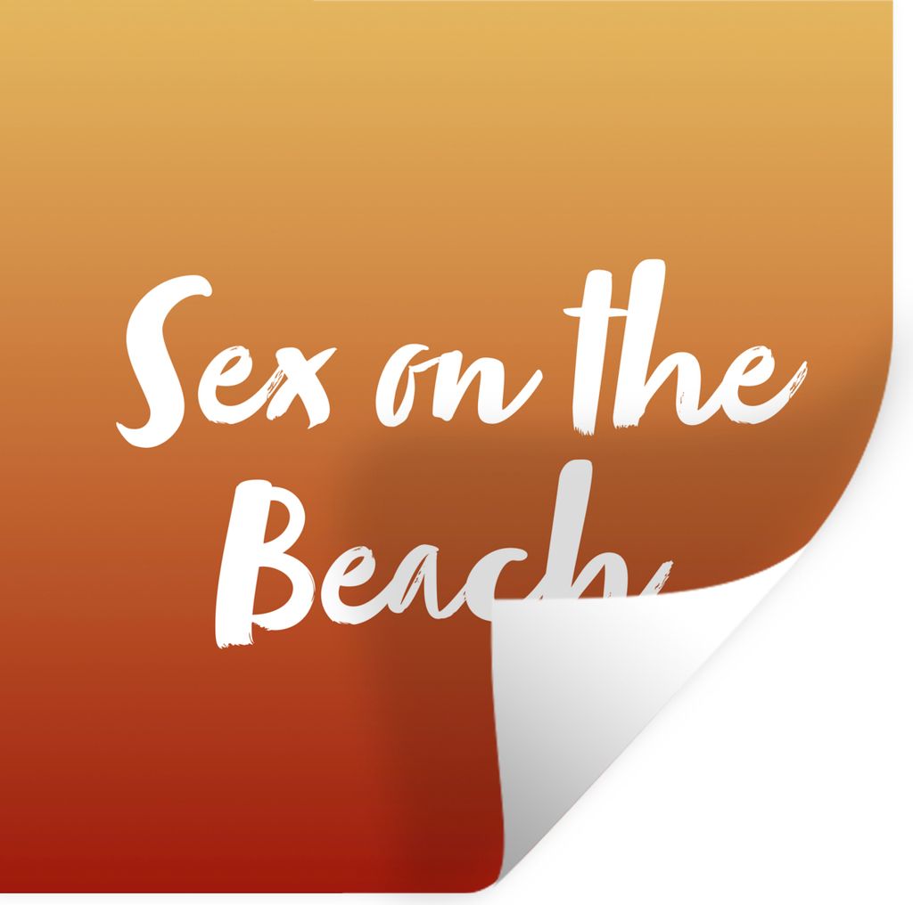 MuchoWow Wandtattoo Wandsticker Wandaufkleber Sex am Strand - Zitate - Cocktail - Getränk - Text 50x50 cm Selbstklebend und Repositionierbar - S...
