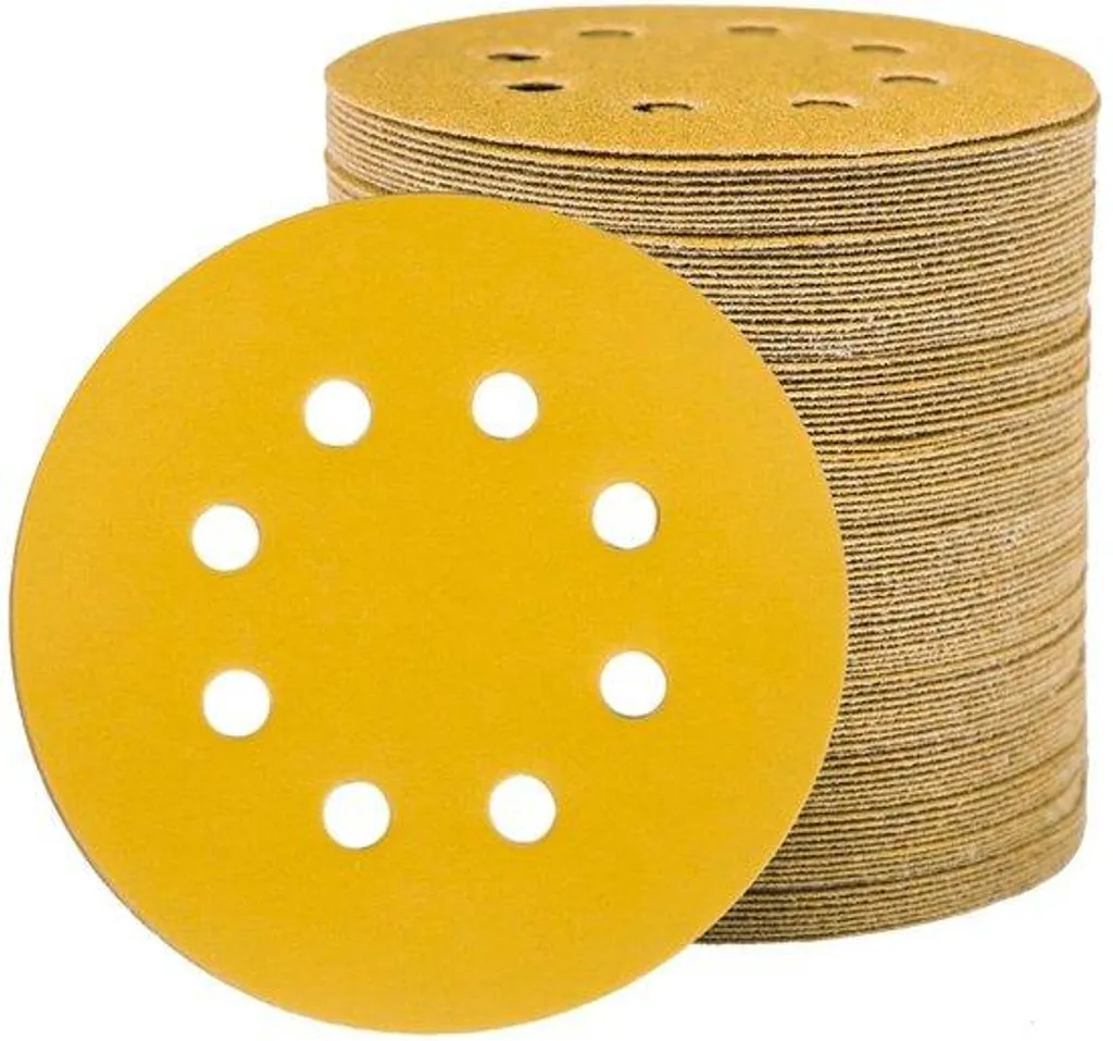 Papier abrasif rond 125 mm grain 220 pour ponceuse excentrique - Doré