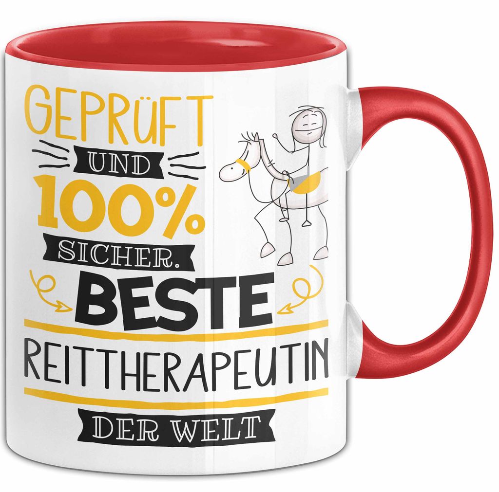 Beste Reittherapeutin Der Welt Tasse Geschenk für Eine Reittherapeutin Und Sicher Geschenkidee Geburtstag Weihnachten (Rot)
