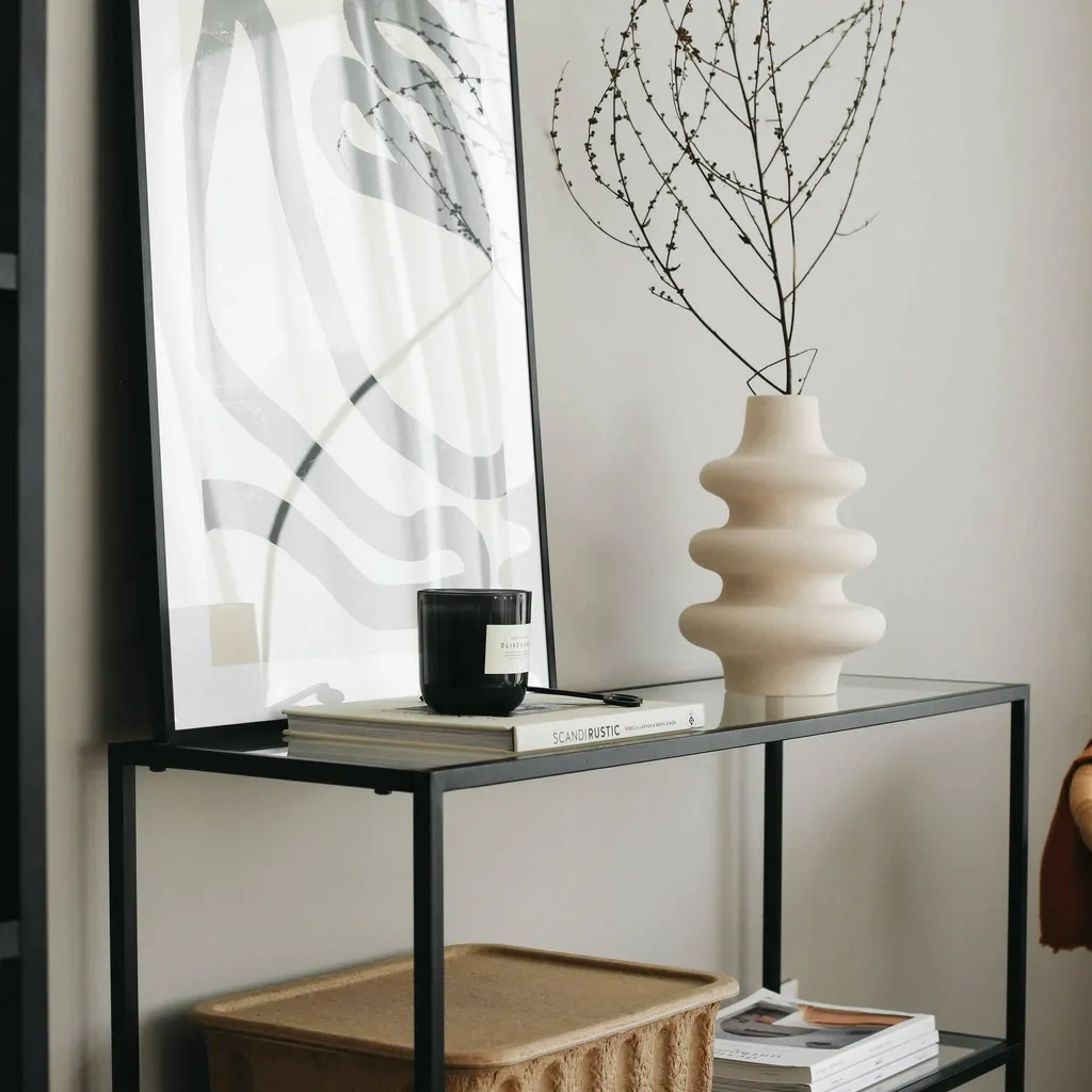 Console Gain de Place Dimanche Noir 100 cm - Solution Rangement Entrée