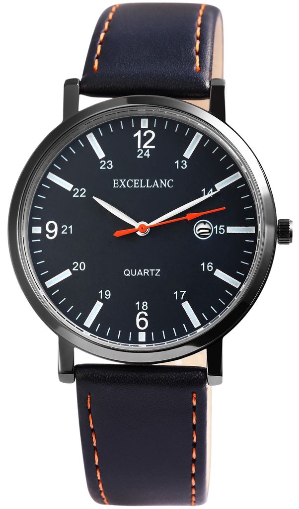 Excellanc Herrenuhr Kunstlederionsarmband Produktbild 