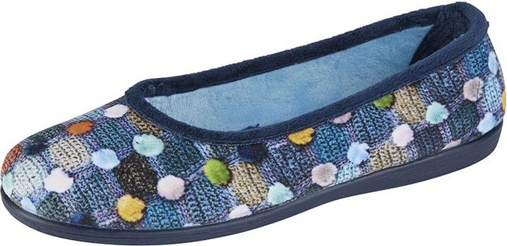 Sleepers - Damen Hausschuhe "Samira", Ballerina DF1995 (39,5 EU) (Blau)