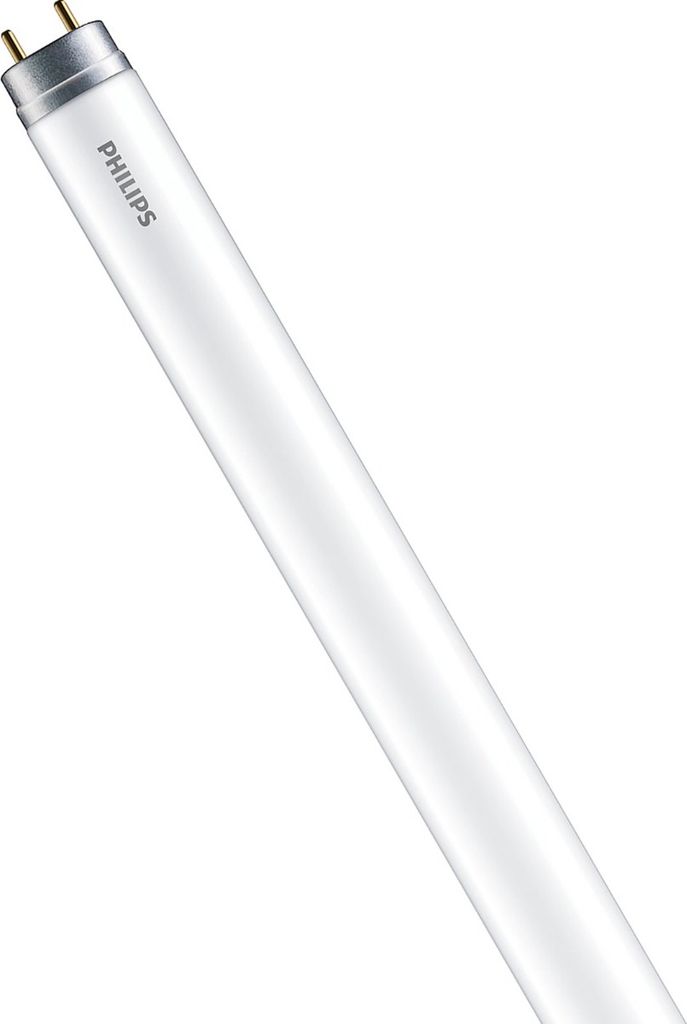 A Philips LED tube light on a white background.