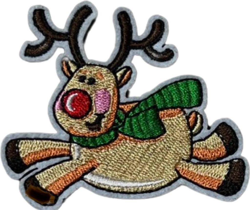 Rentier Rentier Rudolph Weihnachts-Emblem-Aufnäher zum Aufbügeln
