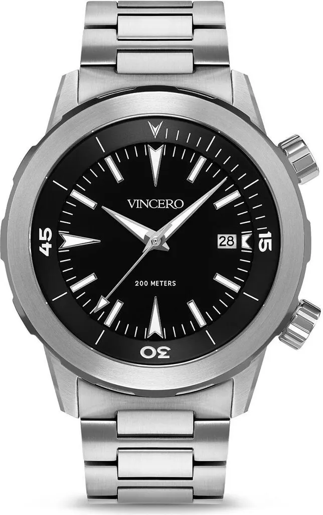 Vincero The Vessel Steel Argenté et Noir - Montre Homme de Qualité