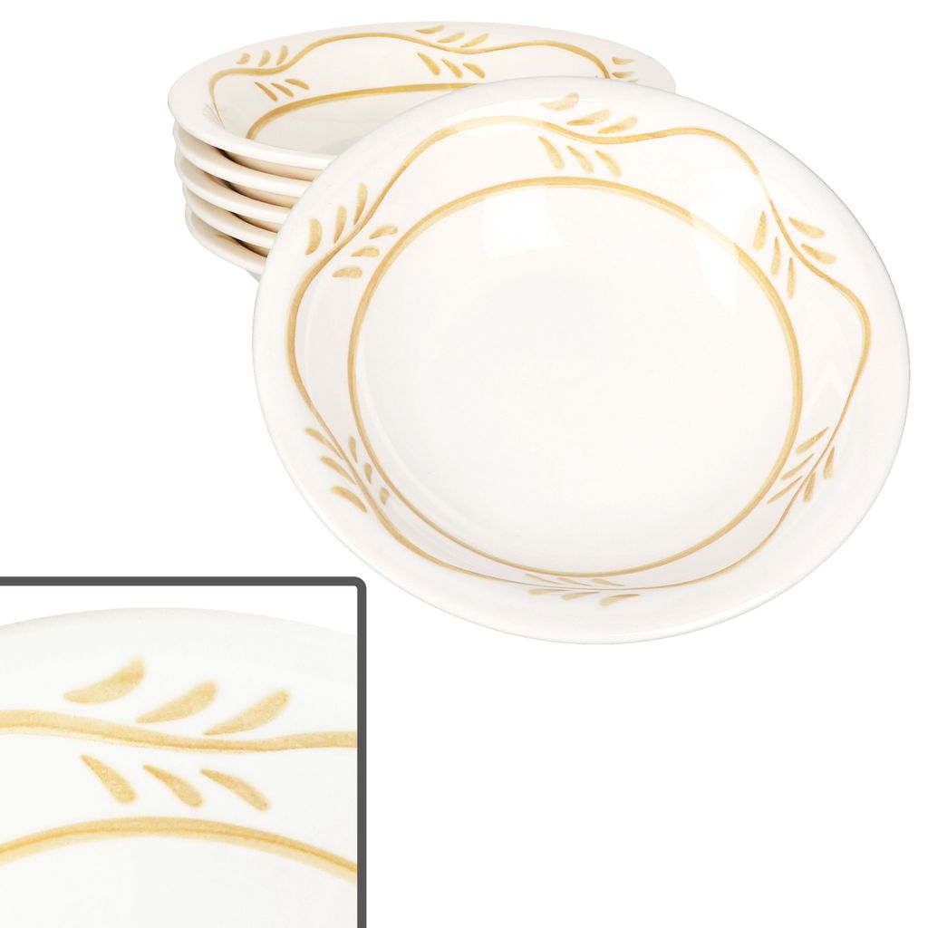 6x Wald ocker Suppenteller 400ml tiefe Teller Pasta Salat Dessert Weihnachten