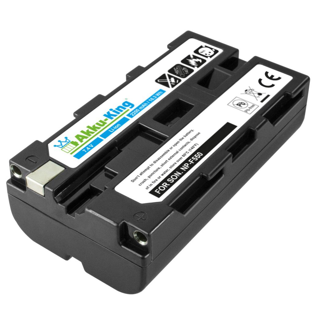 Akku kompatibel mit Sony NP-F550 - Li-Ion 2200mAh - für Cytronix CM5 5', CM6 5.5', CM7 7', CM7B 7', NP-F960, NP-F970, NP-F950