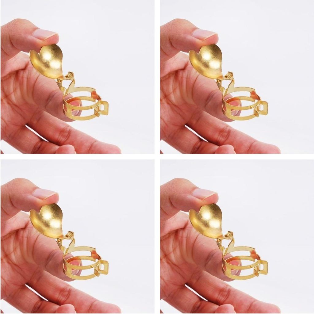 INF 4er Set Automatischer Kerzenlöscher Herzform - Gold Stahl, bis 22mm