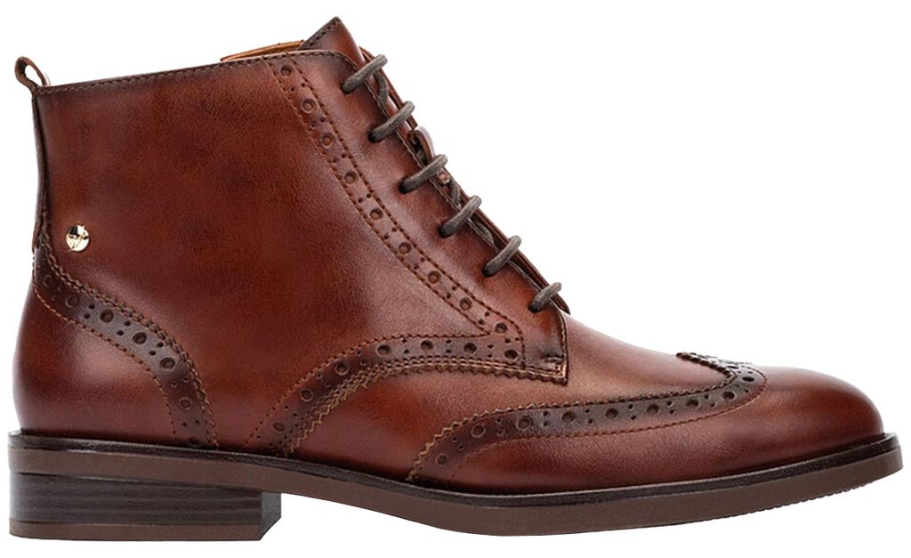 Pikolinos Damen Stiefelette aus Leder flach Derby Brogue Produktbild 