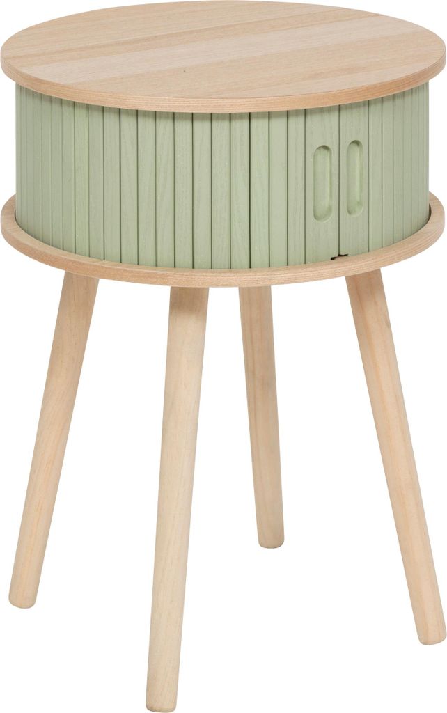 Nočný stolík NYSOS s 2 dvierkami, Ø 40 cm, zelený Obrázok produktu 