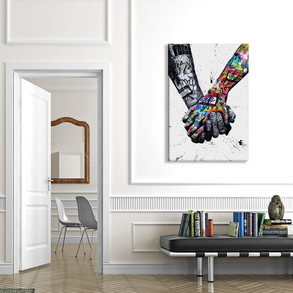 Together - Quadro Canvas Contemporaneo su telaio in legno 70x100 cm