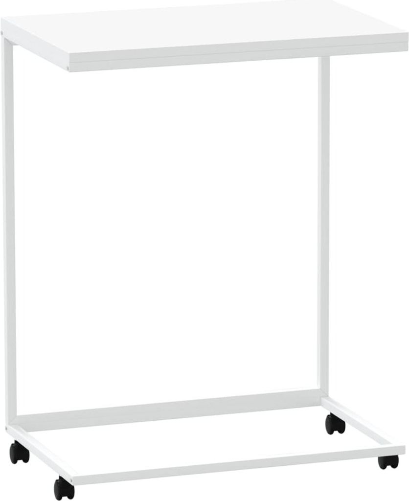 Beistelltisch mit Rollen Weiß 55x35x70 cm Holzwerkstoff