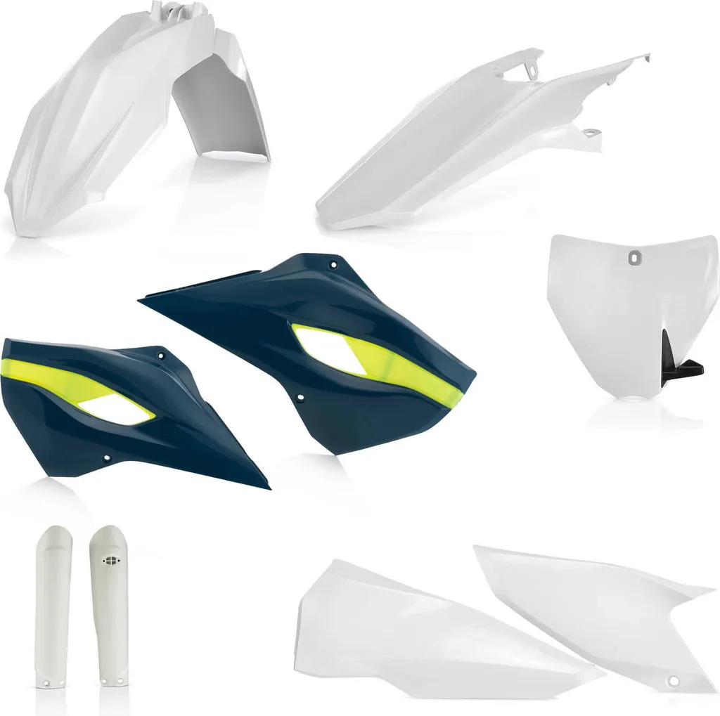 Carénage moto kit habillage Acerbis complet 9 pièces bleu blanc d'origine