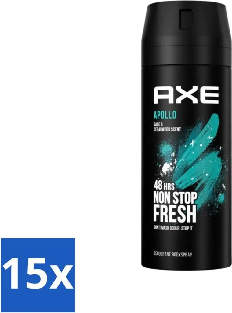 Maxi Offerta Axe Apollo 15 Pezzi - Deodorante 48h Salvia e Cedro
