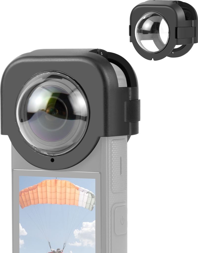 PULUZ PU975 Panorama-Kamera-Objektivdeckel, transparente Objektiv-Schutzabdeckung, kompatibel mit Insta360 X4-Kamera-Zubehoer