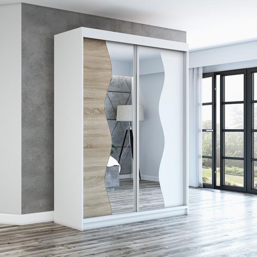 Schwebetürenschrank, 2-türig Schrank RIMA 160 cm (mit Produktbild 