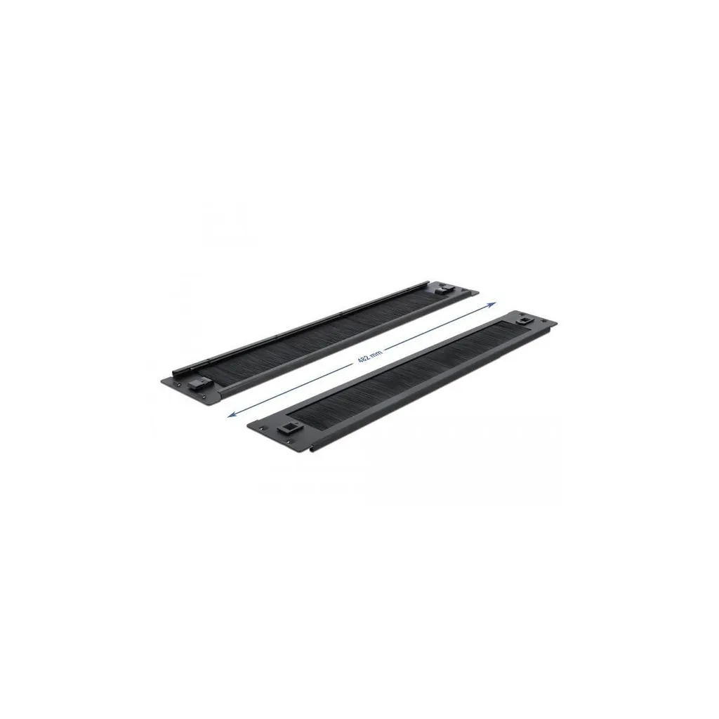 Delock 19 Pouces Kabelmanagement Bürstenleiste 2 HE Noir 66395