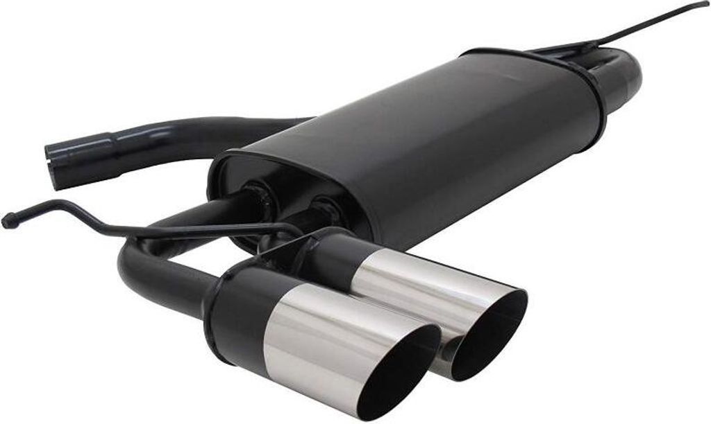 Stahl Sport Auspuff Endschalldämper 2x76 rund Audi A3 8P Sportback Seat Leon 1P