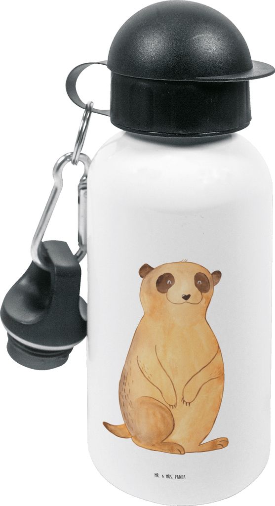 Mr. & Mrs. Panda Trinkflasche Erdmännchen - Weiß - Geschenk, Wasserflasche, Reisen, Weltreise, Kita, Spruch, Afrika, Getränkeflasche, Traveling,...