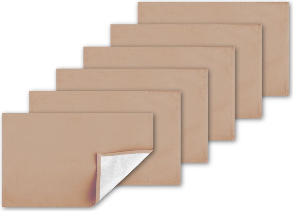 Platzsets Tischläufer Tischmatte Tischdecke, moderne Tischdeko (Sandgrau / 6x Platzsets)